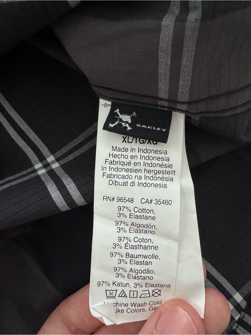 Oakley Local Long Sleeve Woven Men’s Plaid Button Down Casual Shirt in Blackout - Picture 10 of 13